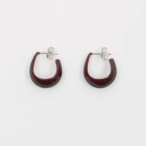 Lemaire Curved Mini Drop Earrings in color Azuki